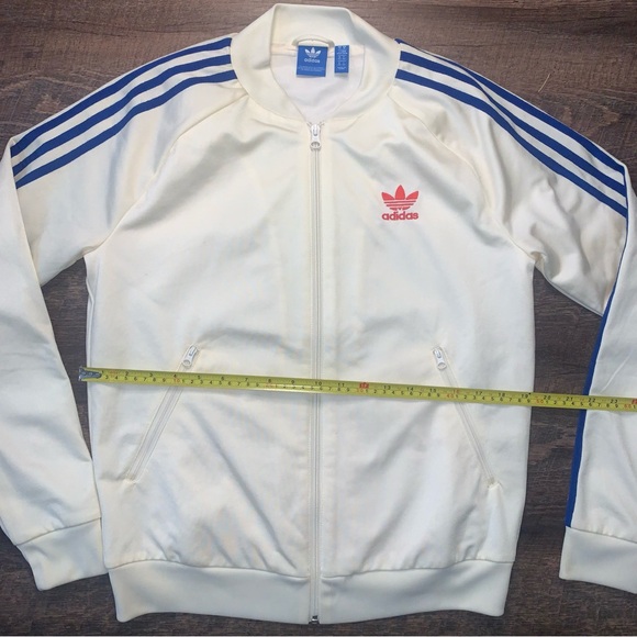 Adidas Originals Embroidered Moth Superstar Jacket Blue/Red Women's Size Medium - Picture 7 of 9